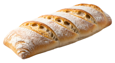 Italian Ciabatta Bread Rustic Loaf Transparent Background