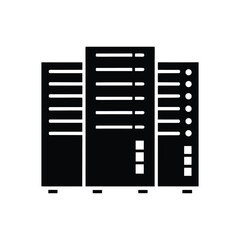 A server cabinets silhouette vector art illustration