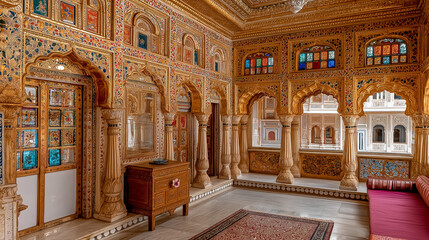 Opulent Golden Interior Design, Rajasthan, India