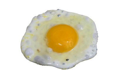 Fried Egg Isolated on a White Background with Copy Text Space. Breakfast Food Element for Culinary Posters, Cooking Themes, and Kitchen-Inspired Designs. PNG File