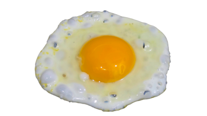 Fried Egg Isolated on a White Background with Copy Text Space. Breakfast Food Element for Culinary Posters, Cooking Themes, and Kitchen-Inspired Designs. PNG File