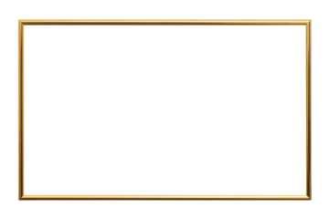 PNG gold rectangle frame isolated on white