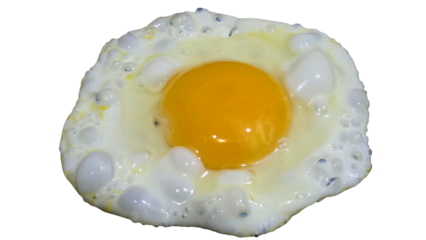 Fried Egg Isolated on a White Background with Copy Text Space. Breakfast Food Element for Culinary Posters, Cooking Themes, and Kitchen-Inspired Designs. PNG File