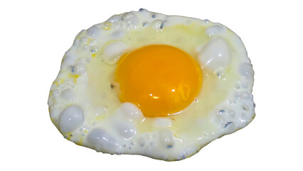 Fried Egg Isolated on a White Background with Copy Text Space. Breakfast Food Element for Culinary Posters, Cooking Themes, and Kitchen-Inspired Designs. PNG File