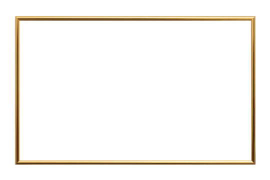 PNG gold rectangle frame isolated on white