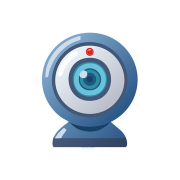 Webcam Illustration: Sleek Design, Blue Casing, Modern Technology for Video Communication