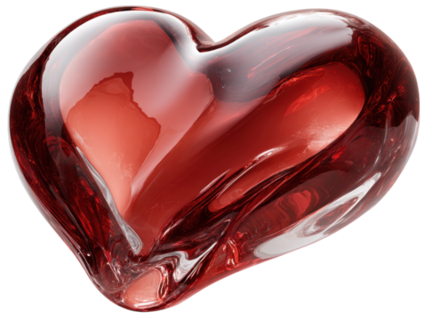 Transparent red heart PNG