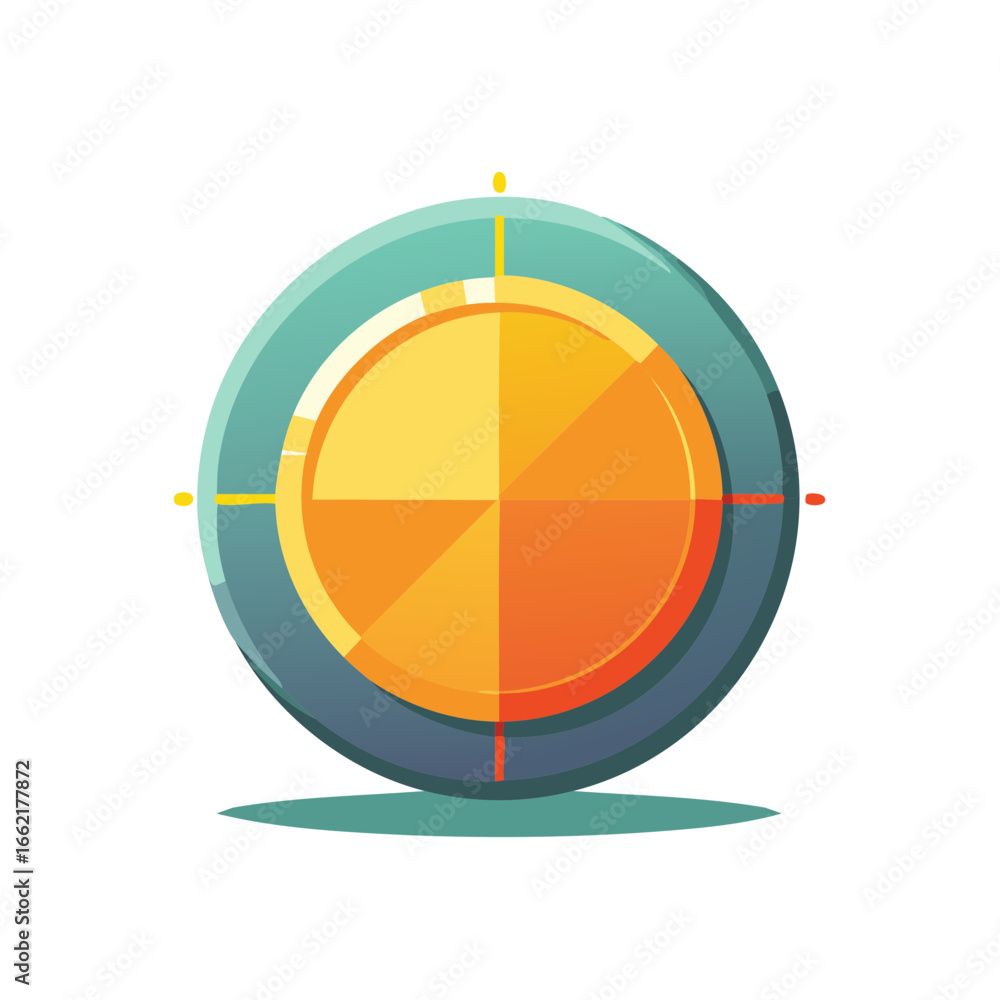 Aufkleber round segmentation design element with target lines and gradient fill