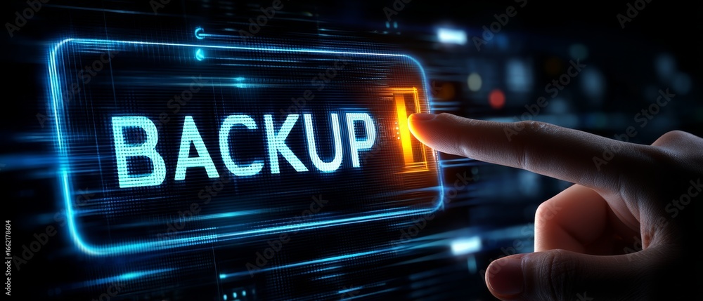 Poster data backup and information protection techniques in cyber security.
