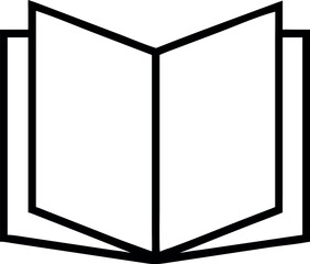 Open book line art icon vector
