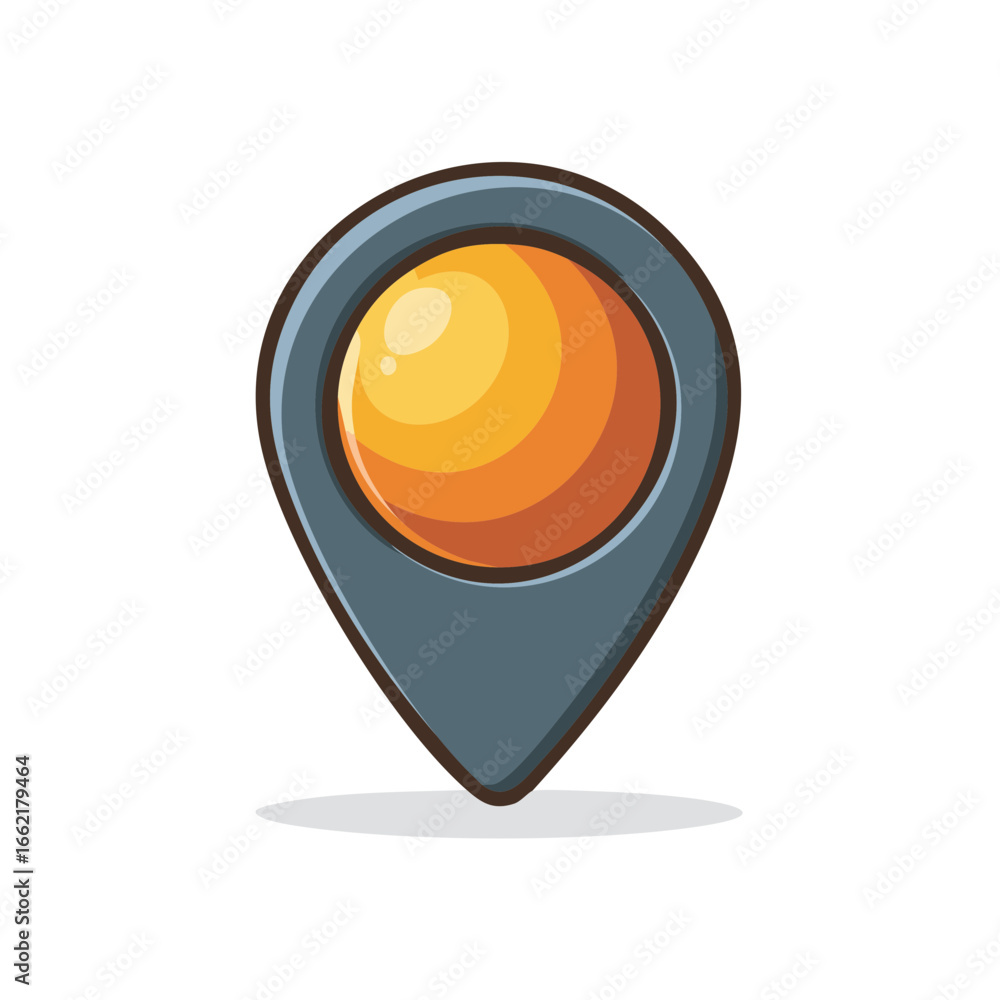 Poster stylish location pointer for digital maps, vector gps navigation marker, place indicator in muted to