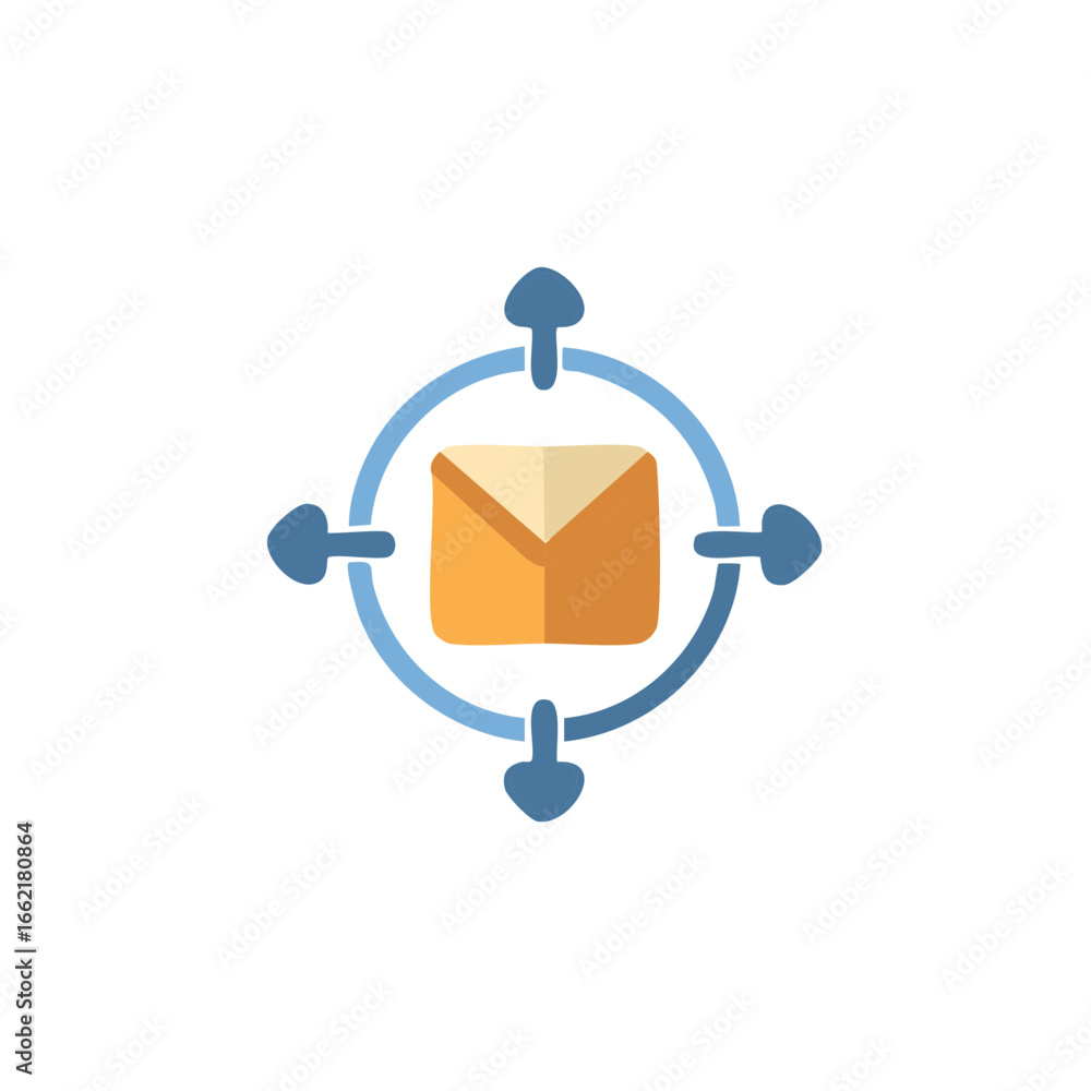 Poster email delivery navigation icon modern communication message sending concept