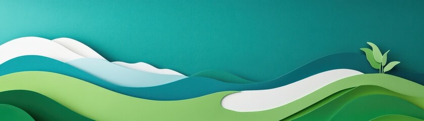 Tropical Calm Minimal Paper Cut Design for Golf Island Landscape