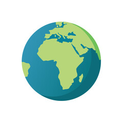 Obraz premium Stylized Earth Globe Featuring the African and European Continents Illustration