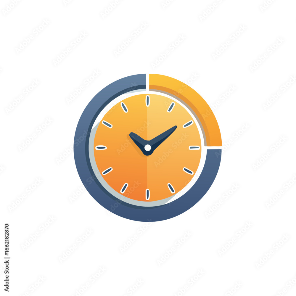 Poster circular clock icon with hour and minute hands illustrating time passing or deadlines