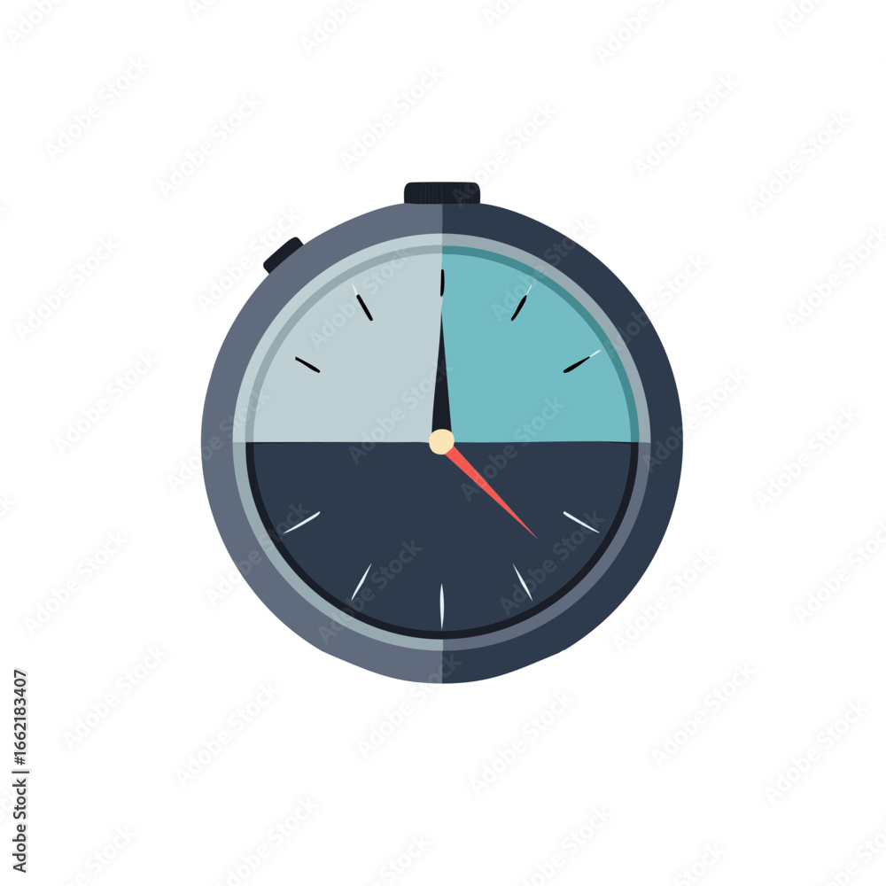 Poster Analogue Clock with a Red Second Hand Displaying Seconds Illustration of Passing Time