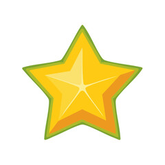 Obraz premium Vibrant Star Fruit Illustration Exotic Food Graphic Yellow Fruit Icon Star Shape Tropical Food