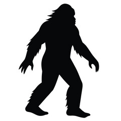 Bigfoot silhouette walking sasquatch creature