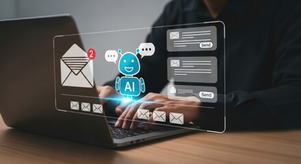 Boost email efficiency with AI powered automation on modern laptop