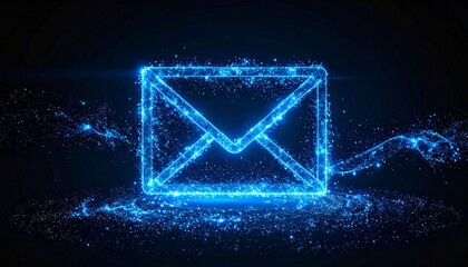 Fototapeta premium Glowing Digital Envelope Abstract Technology Concept.