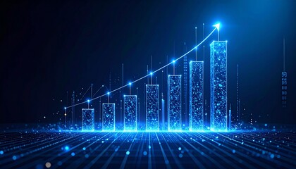 Fototapeta premium Digital Growth Chart Success Business Data Analytics Progress.