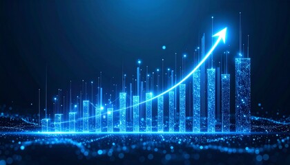 Ascending Data Graph Business Growth Success Chart.