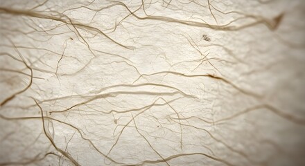 Close up view of textured white surface with thin brown lines resembling roots or veins pattern