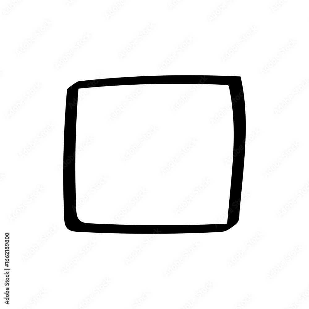 Aufkleber a hand drawn checkbox with a square outline, representing selection or confirmation in a task.