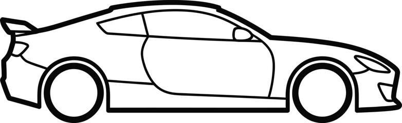 Retro racing car illustration isolated on white background