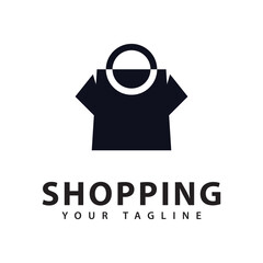 Clean Shopping Handbag Logo Design Vector
