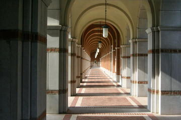 Arched Brick Colonnade Corridor