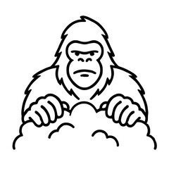 Obraz premium A stylized illustration of an bigfoot, showcasing detailed linework, creating a captivating graphic, perfect for print. 