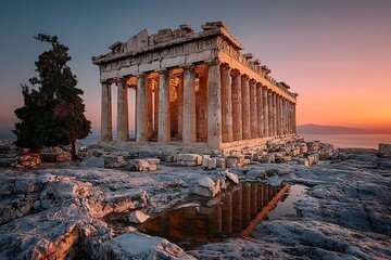 Obraz premium Historic architecture sunset high resolution picture