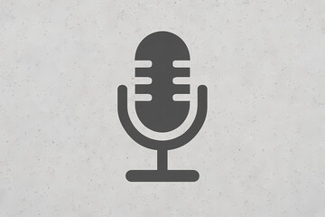 Iconic podcast microphone symbol for audio recording and broadcasting applications white background