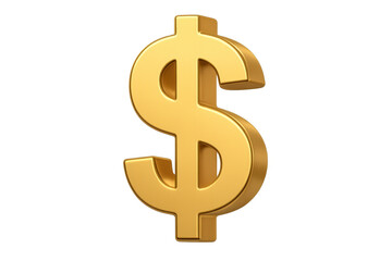 Obraz premium Golden Dollar Sign Representing Wealth and Prosperity on Transparent Background