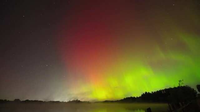 Aurora borealis over Hamilton, Ontario, Canada