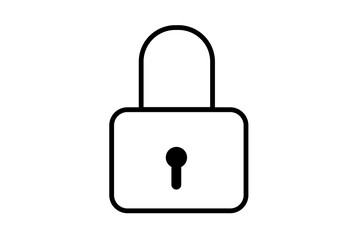 simple flat lock icon for web app website secure on transparent background