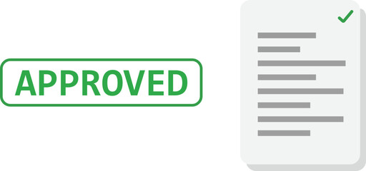 approved,check,document A vector illustration showing an 