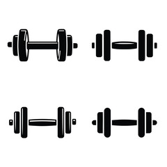 Minimalist Dumbbell Vector Icon – Gym, Workout, and Fitness Symbol