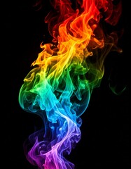 Obraz premium 立ち上る虹色の炎（rainbow flame） 