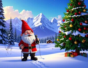 santa claus and christmas tree