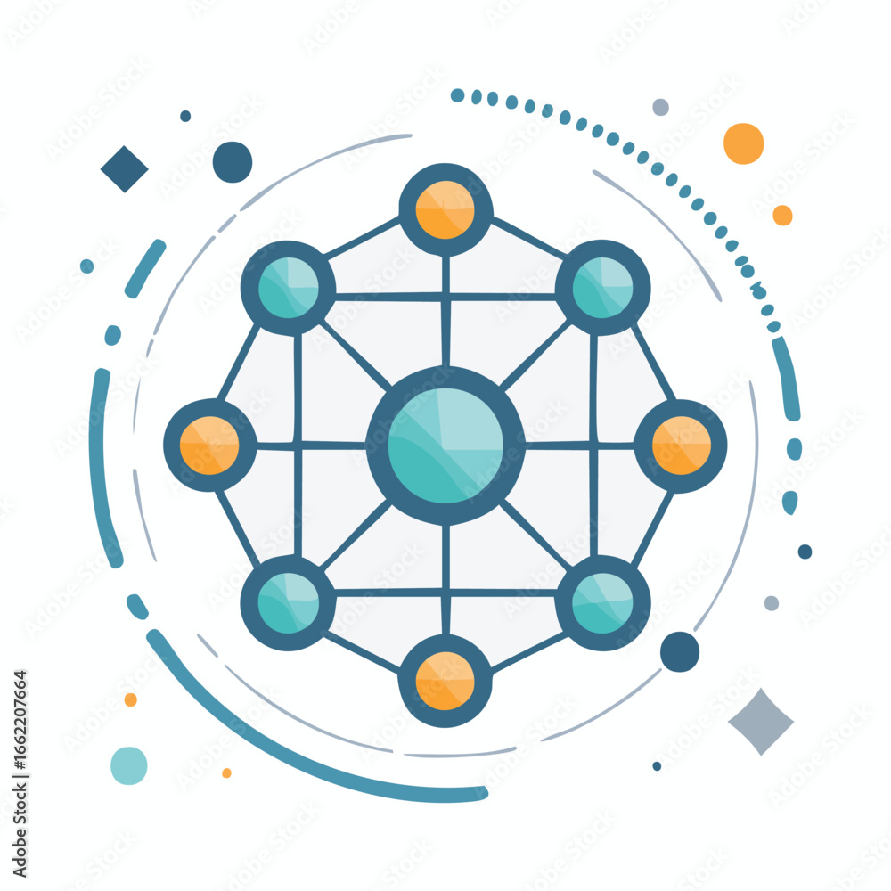 Aufkleber global network connection: abstract design