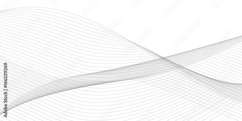 Poster abstract wavy gray blend liens design on white background. digital frequency track equalizer. vector