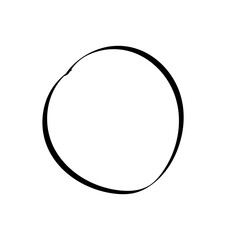 Circular checkbox icon with an empty center and sketched outline in hand drawn style.