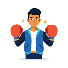 Boxing Coach Holding Focus Mitts Vector Artwork
