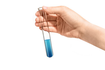 hand holding a syringe isolated on white