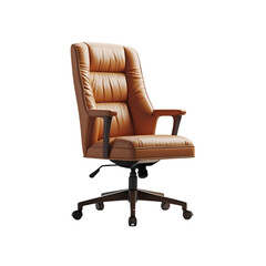 Classic executive office chair leather material transparent background