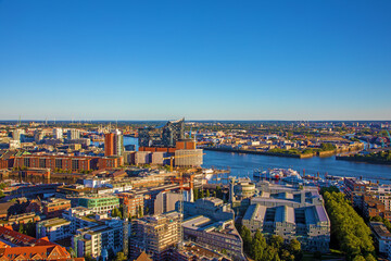 Obraz premium Hamburg - Panorama - Speicherstadt - Hafen