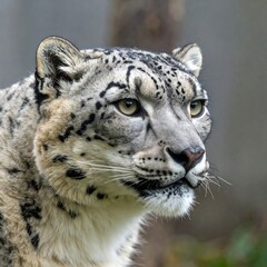 Close-up portrait of a snow leopard
