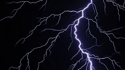 dramatic lightning storm over dark night sky - Powered by Adobe